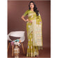 Trendy Women's Linen Cotton Printed Saree With Blouse Piece