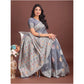 Trendy Women's Linen Cotton Printed Saree With Blouse Piece