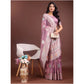 Trendy Women's Linen Cotton Printed Saree With Blouse Piece