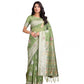 Trendy Women's Linen Cotton Printed Saree With Blouse Piece