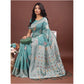 Trendy Women's Linen Cotton Printed Saree With Blouse Piece
