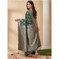 Attractive Women's Silk Blend Printed Saree With Blouse Piece