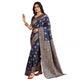 Attractive Women's Silk Blend Printed Saree With Blouse Piece