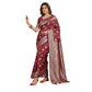 Attractive Women's Silk Blend Printed Saree With Blouse Piece