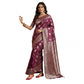 Attractive Women's Silk Blend Printed Saree With Blouse Piece