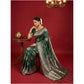 Attractive Women's Silk Blend Printed Saree With Blouse Piece