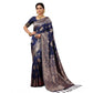 Attractive Women's Silk Blend Printed Saree With Blouse Piece