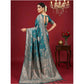 Attractive Women's Silk Blend Printed Saree With Blouse Piece