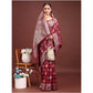 Designer Women's Banarasi Silk Printed Saree With Blouse Piece