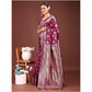 Designer Women's Banarasi Silk Printed Saree With Blouse Piece
