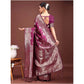Designer Women's Banarasi Silk Printed Saree With Blouse Piece