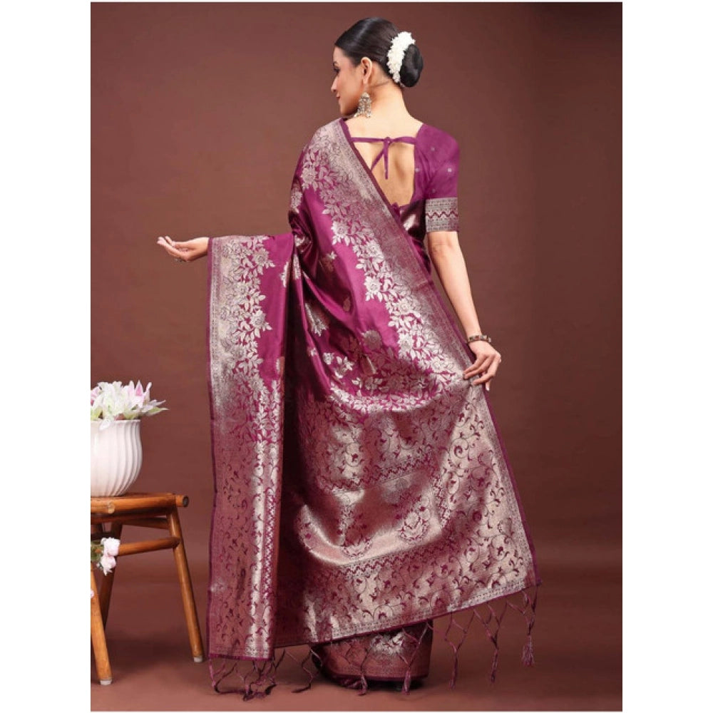 Designer Women's Banarasi Silk Printed Saree With Blouse Piece