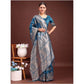 Designer Women's Banarasi Silk Printed Saree With Blouse Piece