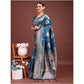 Designer Women's Banarasi Silk Printed Saree With Blouse Piece