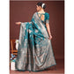 Designer Women's Banarasi Silk Printed Saree With Blouse Piece