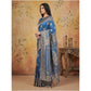 Stunning Women's Silk Blend Printed Saree With Blouse Piece