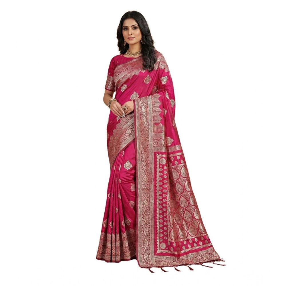 Stunning Women's Silk Blend Printed Saree With Blouse Piece