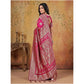 Stunning Women's Silk Blend Printed Saree With Blouse Piece