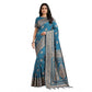Stunning Women's Silk Blend Printed Saree With Blouse Piece