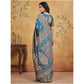 Stunning Women's Silk Blend Printed Saree With Blouse Piece
