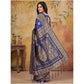 Stunning Women's Silk Blend Printed Saree With Blouse Piece