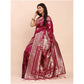 Beautiful Women's Banarasi Silk Printed Saree With Blouse Piece