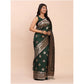 Beautiful Women's Banarasi Silk Printed Saree With Blouse Piece