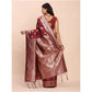 Beautiful Women's Banarasi Silk Printed Saree With Blouse Piece