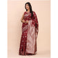 Beautiful Women's Banarasi Silk Printed Saree With Blouse Piece