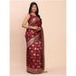 Beautiful Women's Banarasi Silk Printed Saree With Blouse Piece