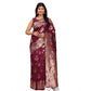 Beautiful Women's Banarasi Silk Printed Saree With Blouse Piece