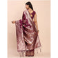 Beautiful Women's Banarasi Silk Printed Saree With Blouse Piece