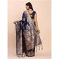 Beautiful Women's Banarasi Silk Printed Saree With Blouse Piece