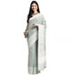 Pretty Women's Linen Printed Saree With Blouse Piece