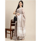 Pretty Women's Linen Printed Saree With Blouse Piece