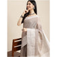Pretty Women's Linen Printed Saree With Blouse Piece