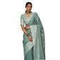 Pretty Women's Linen Printed Saree With Blouse Piece