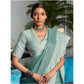 Pretty Women's Linen Printed Saree With Blouse Piece