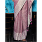 Pretty Women's Linen Printed Saree With Blouse Piece