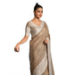 Pretty Women's Linen Printed Saree With Blouse Piece