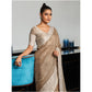 Pretty Women's Linen Printed Saree With Blouse Piece