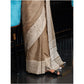 Pretty Women's Linen Printed Saree With Blouse Piece