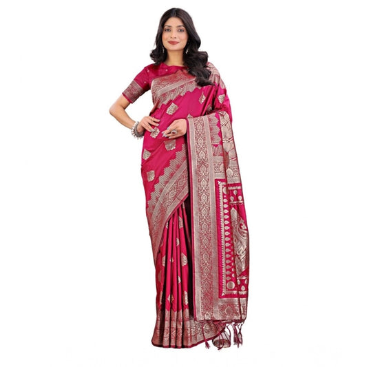 Adorable Women's Silk Printed Saree With Blouse Piece