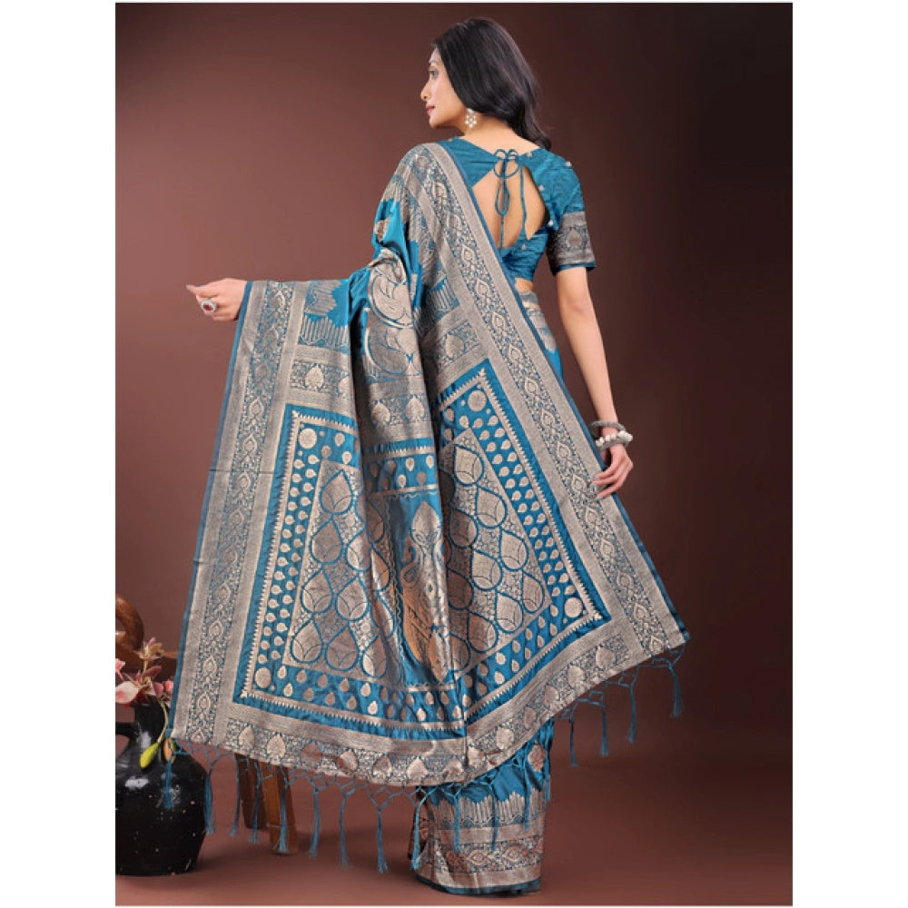 Adorable Women's Silk Printed Saree With Blouse Piece