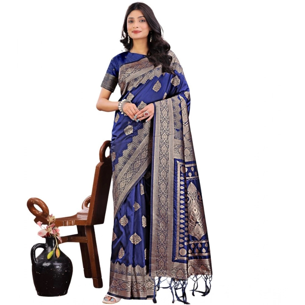 Adorable Women's Silk Printed Saree With Blouse Piece