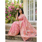 Stylish Women's Linen Cotton Printed Saree With Blouse Piece
