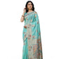 Stylish Women's Linen Cotton Printed Saree With Blouse Piece
