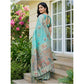 Stylish Women's Linen Cotton Printed Saree With Blouse Piece
