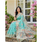 Stylish Women's Linen Cotton Printed Saree With Blouse Piece