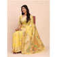 Stylish Women's Linen Cotton Printed Saree With Blouse Piece